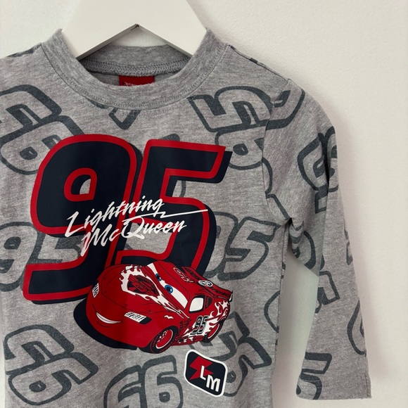 Gray Lightning McQueen Long Sleeve Shirt size 2T - Picture 2 of 4